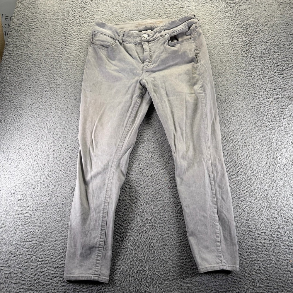 Seven7 Tummyless Jeans Womens 14 Gray Cotton Denim Skinny Leg Workwear Stretch